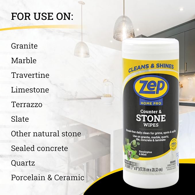 Zep Home Pro Counter & Stone Wipes 50 count - Image 3