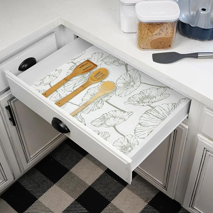 Shelf Liner for Kitchen Cabinets Non-Adhesive Cabinet Liner, Non-Slip Drawer - Image 3