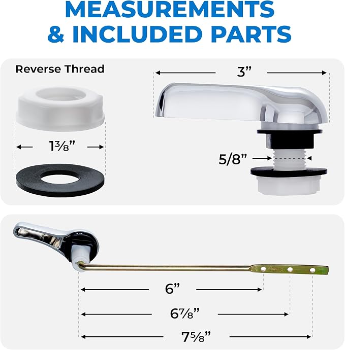 Qualihome Toilet Handle Lever Flush Replacement, Front Mount, Universal Fitting - Image 6