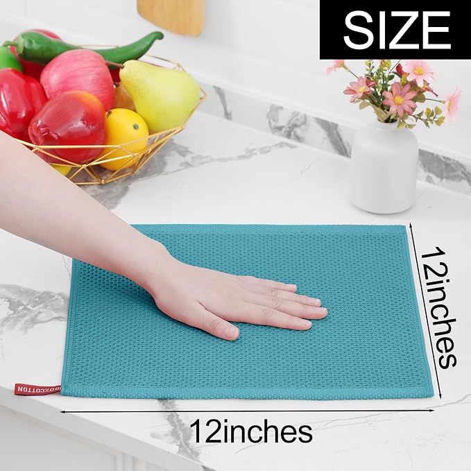 Homaxy 100% Cotton Waffle Weave Kitchen Dish Cloths, Quick Drying Dish Rags - Image 5