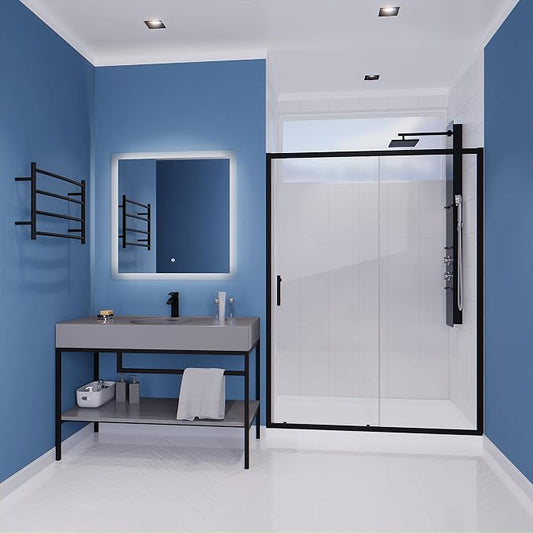 ANZZI 72 x 60 inch Framed Shower Door in Matte Black | Halberd Water Repellent - Image 2