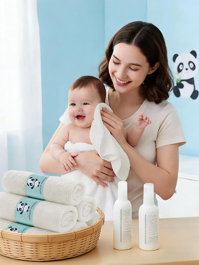 HIPHOP PANDA Baby Washcloths, Rayon Made from Bamboo - Image 3