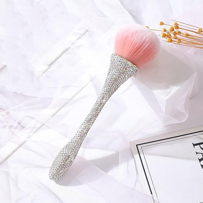 WOKOTO 1pcs White Shiny Rhinestone Nail Art Dust Brushes - Image 7