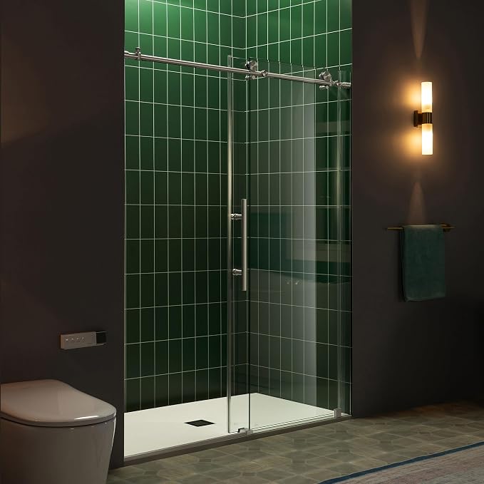Woodbridge 57.5-60" W x 80" H Frameless Single Sliding Soft-Close Shower Door - Image 3