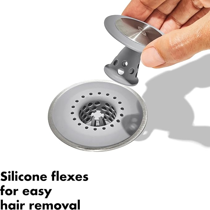 OXO Good Grips Stainless Steel Hair Catch Drain Protector - Image 4
