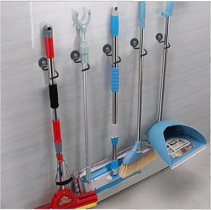 2PCS Magnetic Broom Rack Magnetic Hook S-Shaped Wall-Mounted Stainless Steel - Image 4