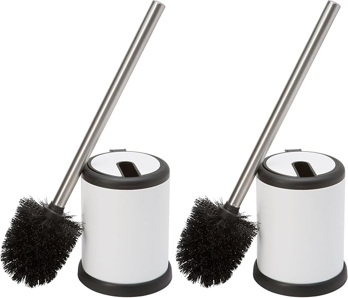 Bath Bliss Toilet Brush and Holder | Self Closing Lid | 360 Degree Brush Head | by BathBliss