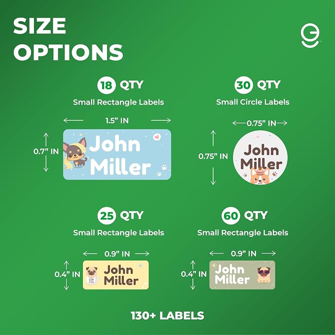 Personalized Name Tag Stickers for Kids | Dog Waterproof Labels for School - Image 2