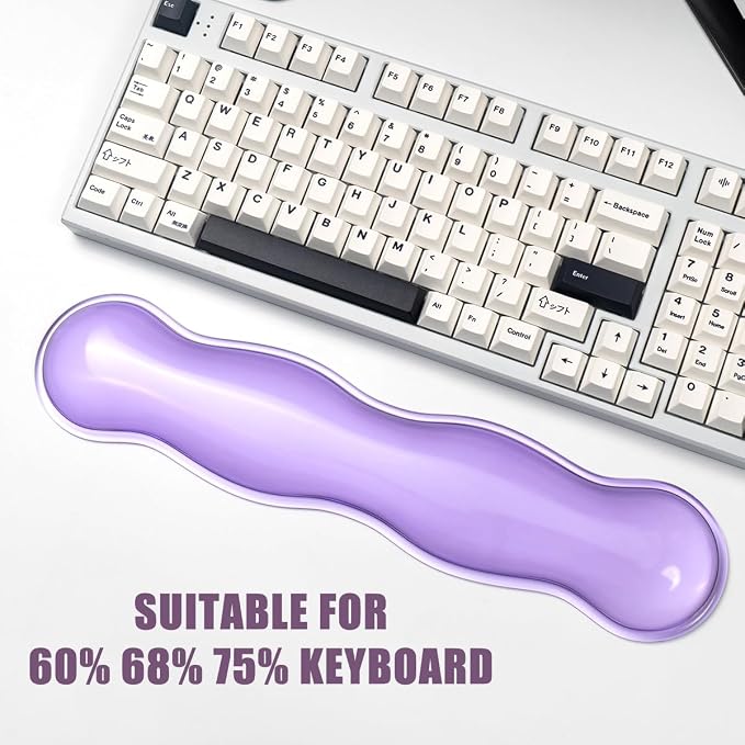 Ergonomic Silicone Gel Keyboard and Mouse Wrist Rest Set – Clear Wrist Rest - Image 2