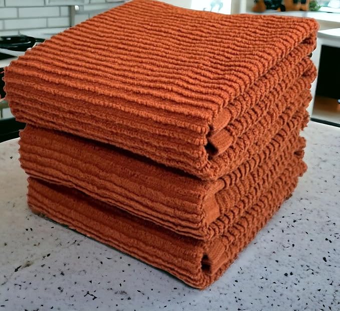 Kitchen Hand Towels: Maroon Rust 100% Cotton Cloth Soft Cleaning Drying Dished - Image 6