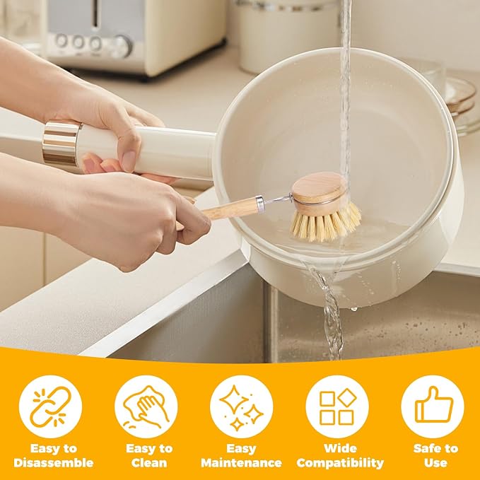 10 Pcs Bamboo Dish Brush Set, Wooden Dish Brush - Image 5