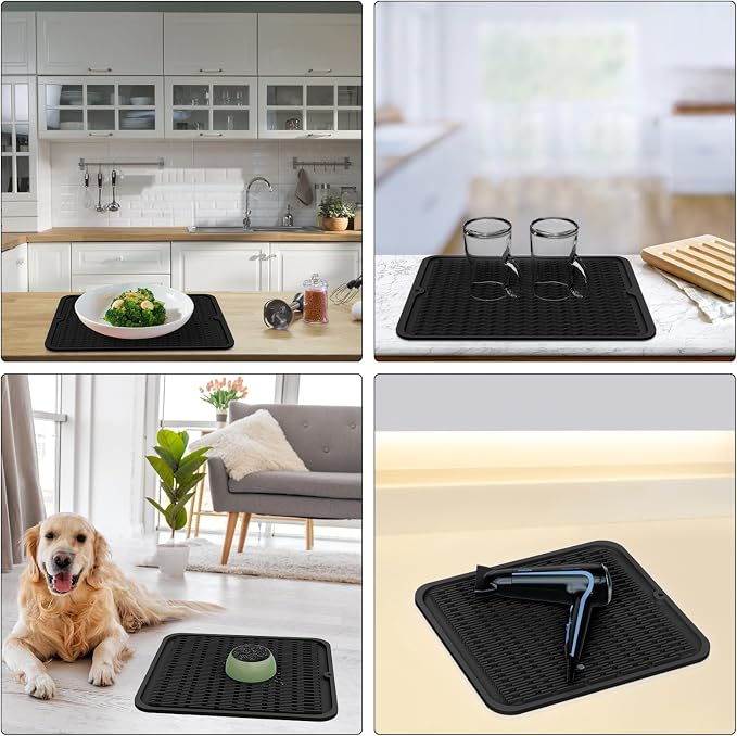 ZLR Silicone Dish Drying Mat for Kitchen Counter, Eco-Friendly Fast Dry Dish Mat - Image 9