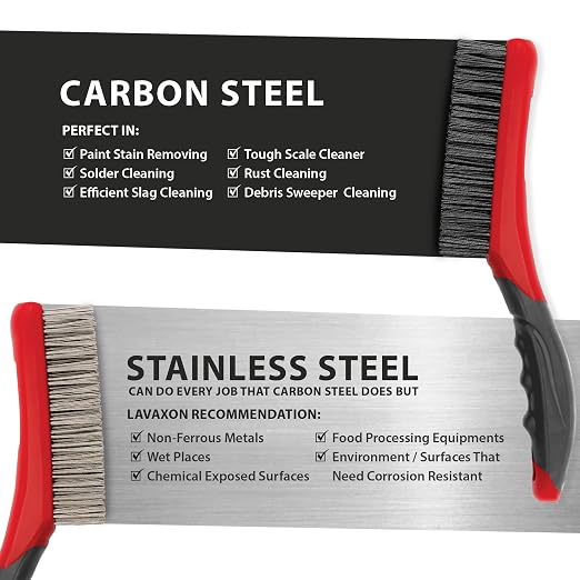 Wire Brush Set-Heavy Duty Stainless & Carbon Steel Bristles - Image 3