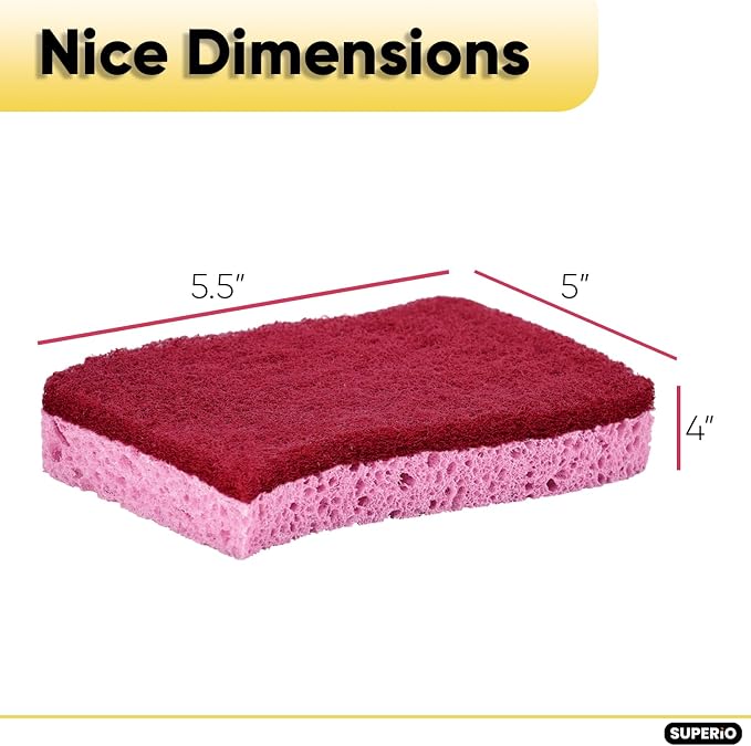 Kitchen Sponges for Washing Dishes, Non-Scratch Cellulose Dish Scrub Sponges - Image 2