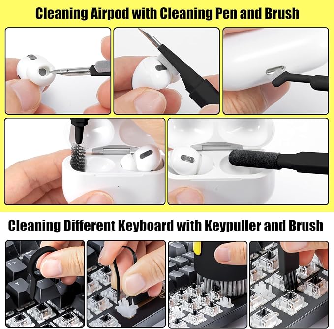 walrfid Laptop Phone Screen Cleaner Kit, Computer Keyboard Brush Cleaning Spray - Image 3