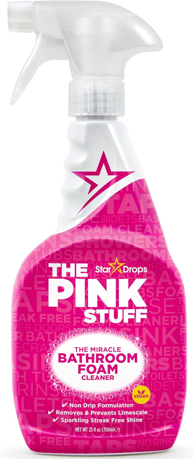 Stardrops - The Pink Stuff - Miracle Bathroom Foam Cleaner 750ml - Baths by ThePinkStuff