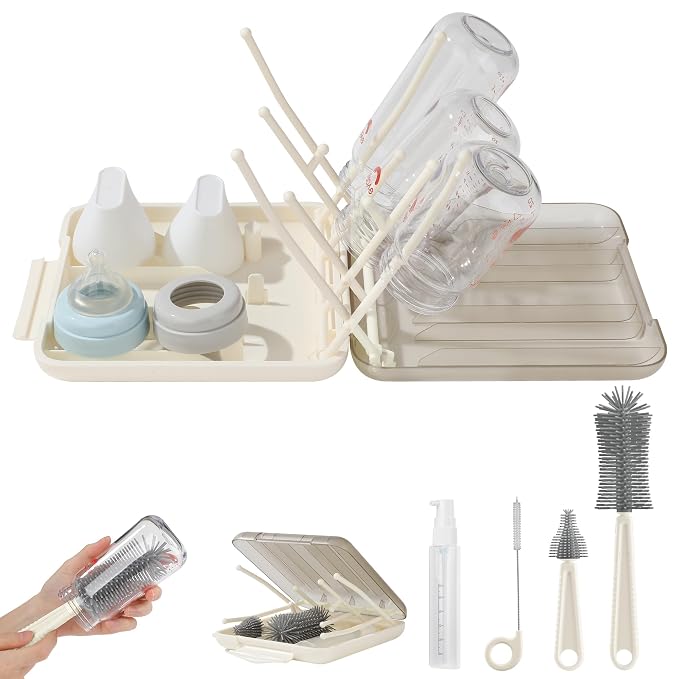 6 in 1 Baby Bottle Brush Set, Bottle Cleaner Brush Kit by MothersMust-haveGiftsList