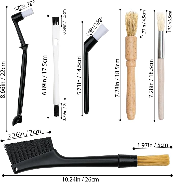 6-piece coffee grinding brush set, coffee grinding natural bristle brush and - Image 2