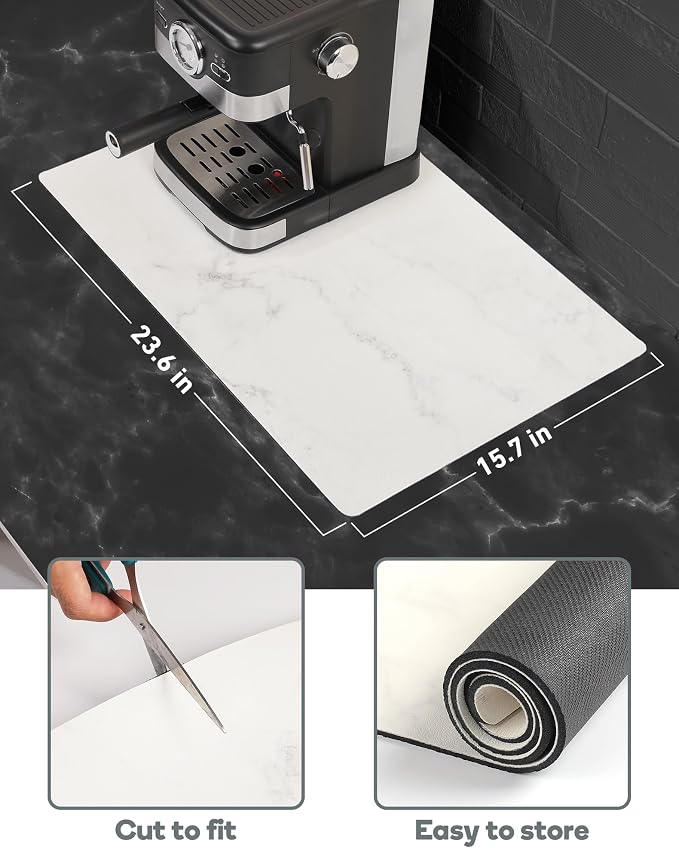 SUEH DESIGN Coffee Mat, Absorbent Dish Drying Mat 23.6 x 15.7 in Quick Dry - Image 7