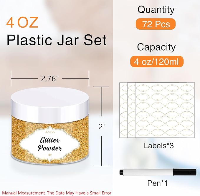 72 Pcs Plastic Jars, 4 OZ Plastic Jars - Image 2