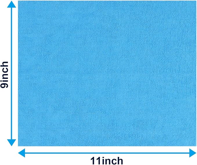 GLIMGLINT Shop Towel, 100 Pack Blue Microfiber Cleaning Cloth, Ultra Absorbent - Image 5