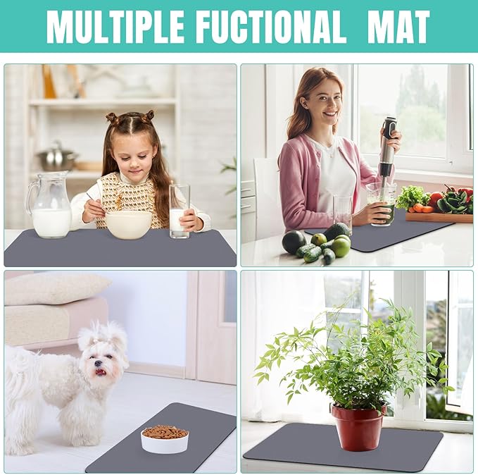 WISELIFE Coffee Mat Super Absorbent Dish Drying Mat Bar Accessories Match - Image 6