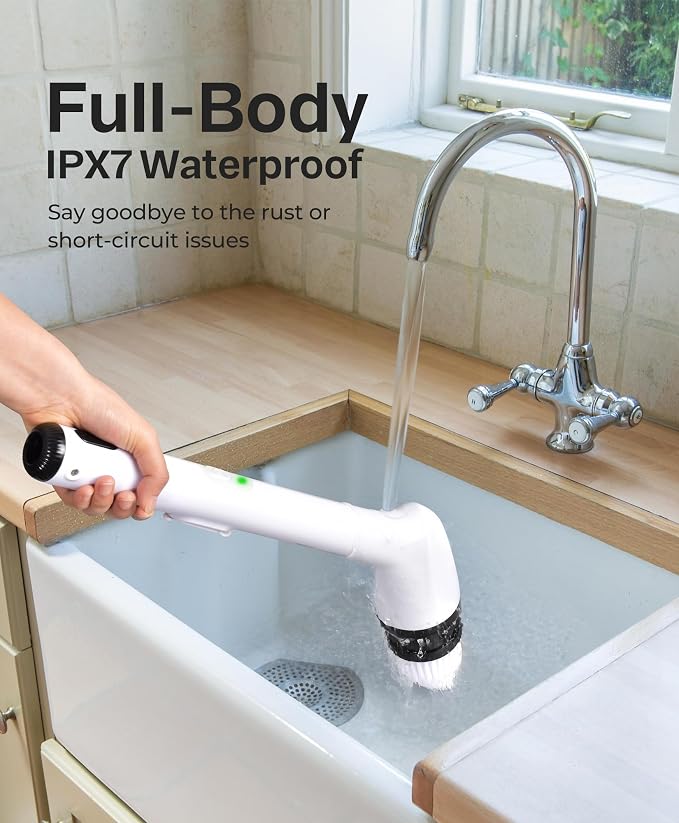 LyriFine Electric Spin Scrubber, New Full-Body IPX7 Waterproof Bathroom Cleaner - Image 6