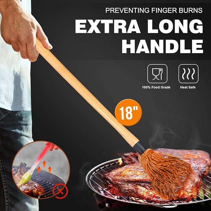 Walfos Basting Brush Silicone and BBQ Mop, Grill Basting Mop - Image 3
