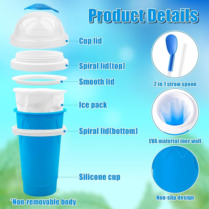 2 Pack Slushy Cup with Cleaning Brush Set - Image 3