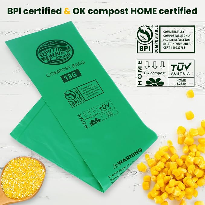 Trash bags 13+ gallon tall kitchen, Compostable Trash Lawn & Leaf Yard Waste - Image 3