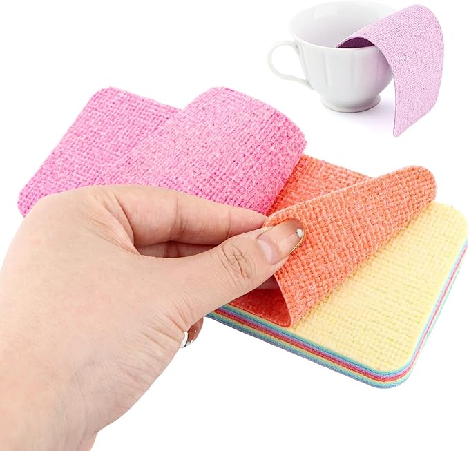12 Layer Microfiber Sponge Block, Non-Scratch Microfiber sponges Kitchen Dish by Unknown