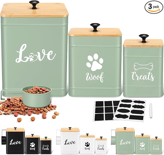 Metal Dog Treat Containers Set of 3 by Jingmore