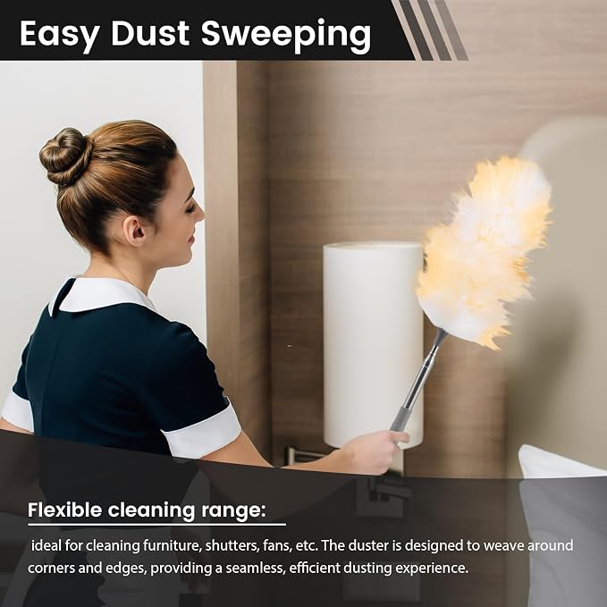 2Pcs Extendable Lambswool Duster Lightweight Ceiling Cleaning Lambswool Duster - Image 3