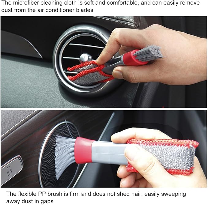 2 PCS Mini Duster for Car Air Vent, Double Ended Automotive Air Vent Microfiber - Image 4