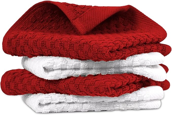 Infinitee Xclusives Premium Dish Cloth 100% Cotton 12 x 12 Inches |Pack of 4| by InfiniteeXclusives