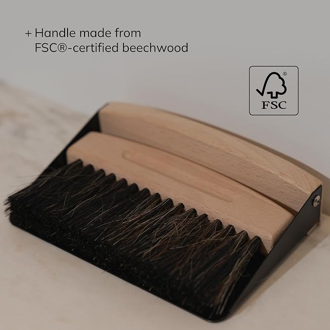 Bamboo Dust Pan & Brush Set, Portable Dustpan & Brush, Sturdy & Effective Dust - Image 2