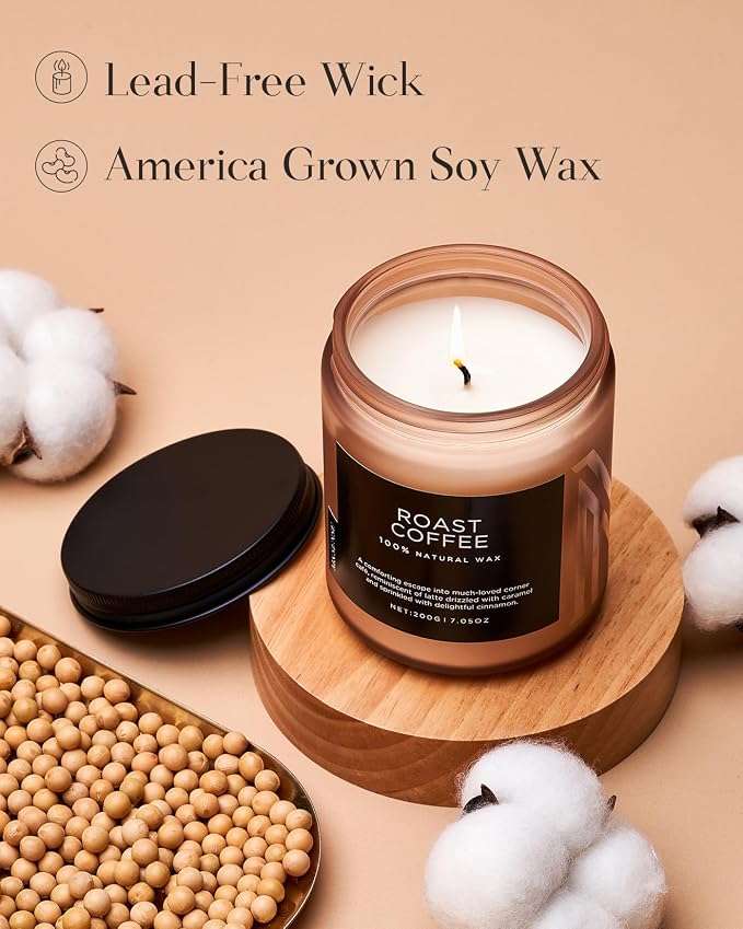 M&SENSE Coffee Candles Scented Strong, Organic Natural Soy Wax - Image 3