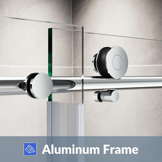 SUNNY SHOWER Frameless Shower Door 60" W x 72" H, Single Sliding Shower Glass - Image 5