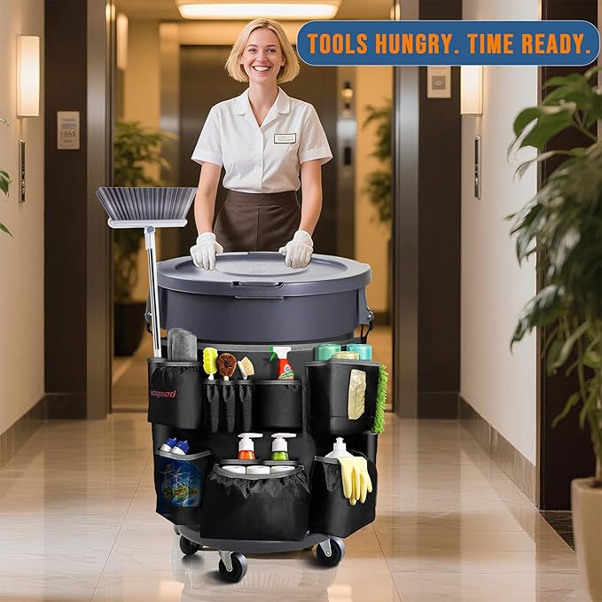 Trash Can Caddy Bag for 32-55 Gallon Garbage Bin, Hongmed Caddy for Commercial - Image 2