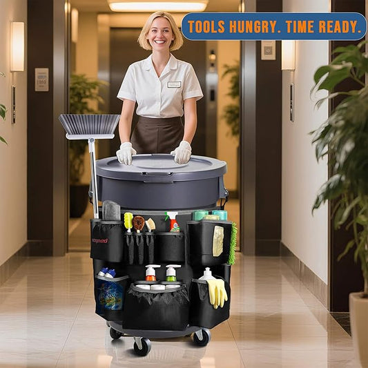 Trash Can Caddy Bag for 32-55 Gallon Garbage Bin, Hongmed Caddy for Commercial - Image 2