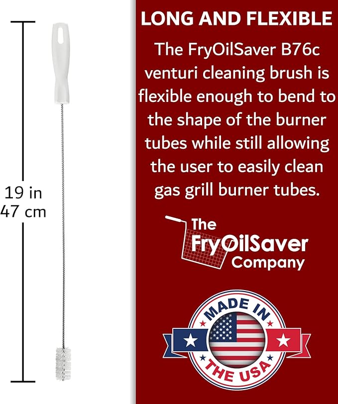 Gas Grill Venturi Tube Brush, Cleans Spider Webs, Food Build Up, Prevents Flare - Image 5