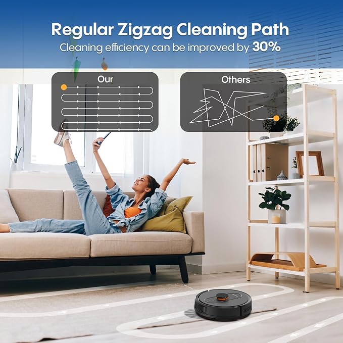 Robot Vacuum and Mop with Mapping, LiDAR Navigation Robotic Vacuums with 5000Pa - Image 4