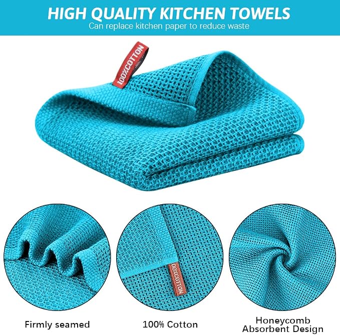 Nialnant 6 Pack Kitchen Towels, Large 100% Cotton Hand Towels, Absorbent Dish - Image 3