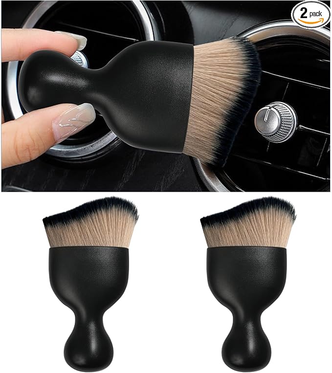 2PCS Car Interior Dust Brush, Soft Scratch Free Auto Detailing Brushes by Dickno