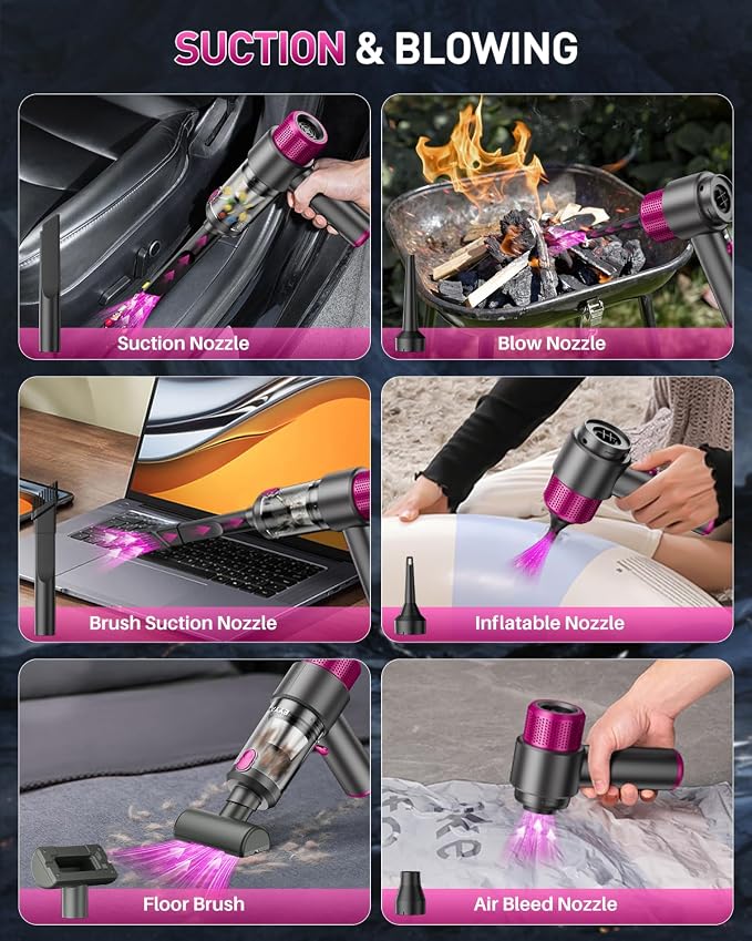 EYYA Handheld Cordless Car Vacuum Cleaner, 4-in-1 Portable Mini Car Vacuum - Image 4