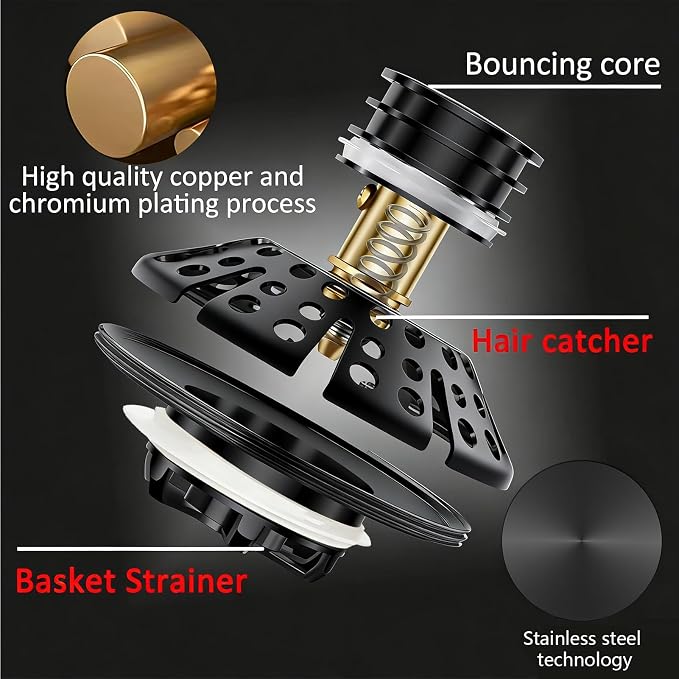 Bathtub Drain Stopper, Pop Up Tub Stopper Plug - Image 6