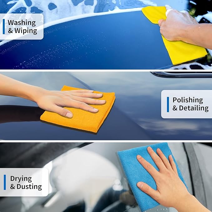 HOMERHYME Microfiber Cleaning Cloth, 150 Pack Cleaning Rags Microfiber Towel - Image 5