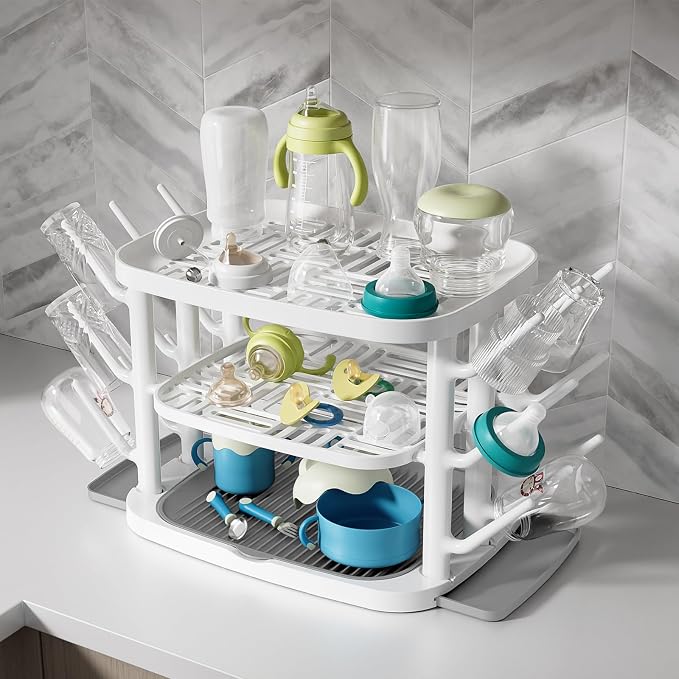 Baby Bottle Drying Rack, 3-Tier Large Capacity Countertop Organizer - Image 3
