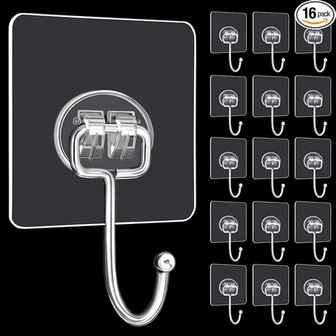 DKHDBD Large Adhesive Hooks, Waterproof Transparent Hooks by DKHDBD