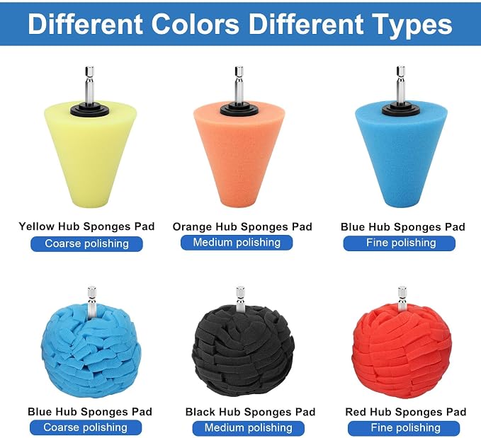 Linkstyle 8Pcs Drill Polishing Pads Kit, Foam Polishing Cone & Ball Set - Image 3